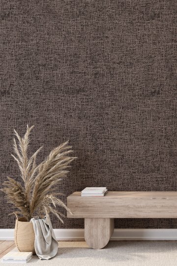 Dreamwall Kumaş Dokulu, Dokuma Efektli ve Modern Motifli Toprak Tonlu Tek Parça Tekstil Duvar Kağıdı