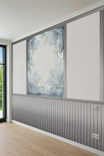 Dreamwall Lambri ve Gökyüzü Fresk GörünümlüTek Parça Tekstil Duvar Kağıdı küçük görsel 2