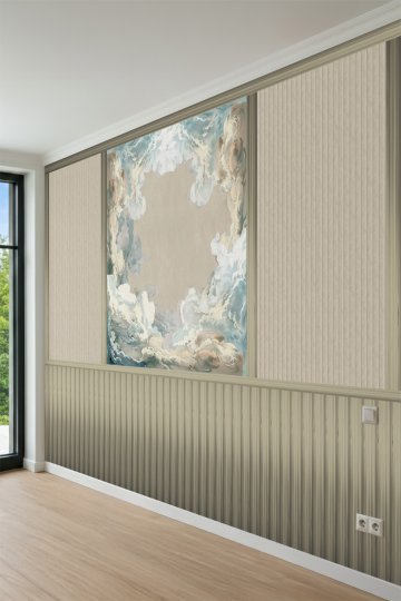 Dreamwall Lambri ve Gökyüzü Soft Fresk Desenli Tek Parça Tekstil Duvar Kağıdı küçük görsel 2