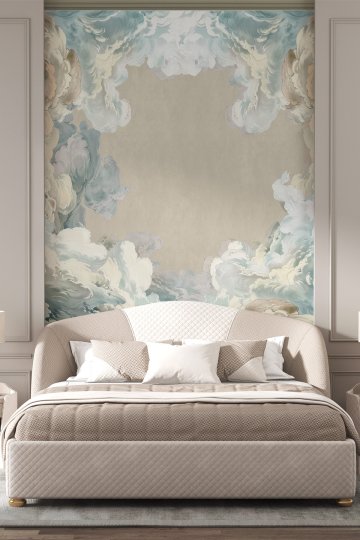 Dreamwall Lambri ve Gökyüzü Soft Fresk Desenli Tek Parça Tekstil Duvar Kağıdı