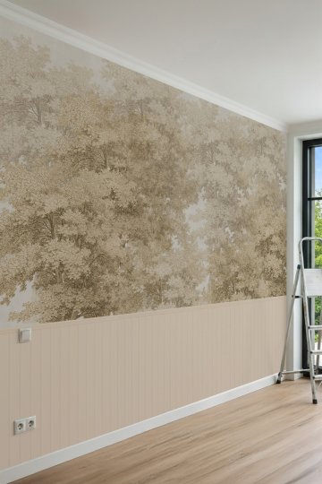 Dreamwall Lambri ve Gravür Ağaç Desenli Tek Parça Tekstil Duvar Kağıdı küçük görsel 3