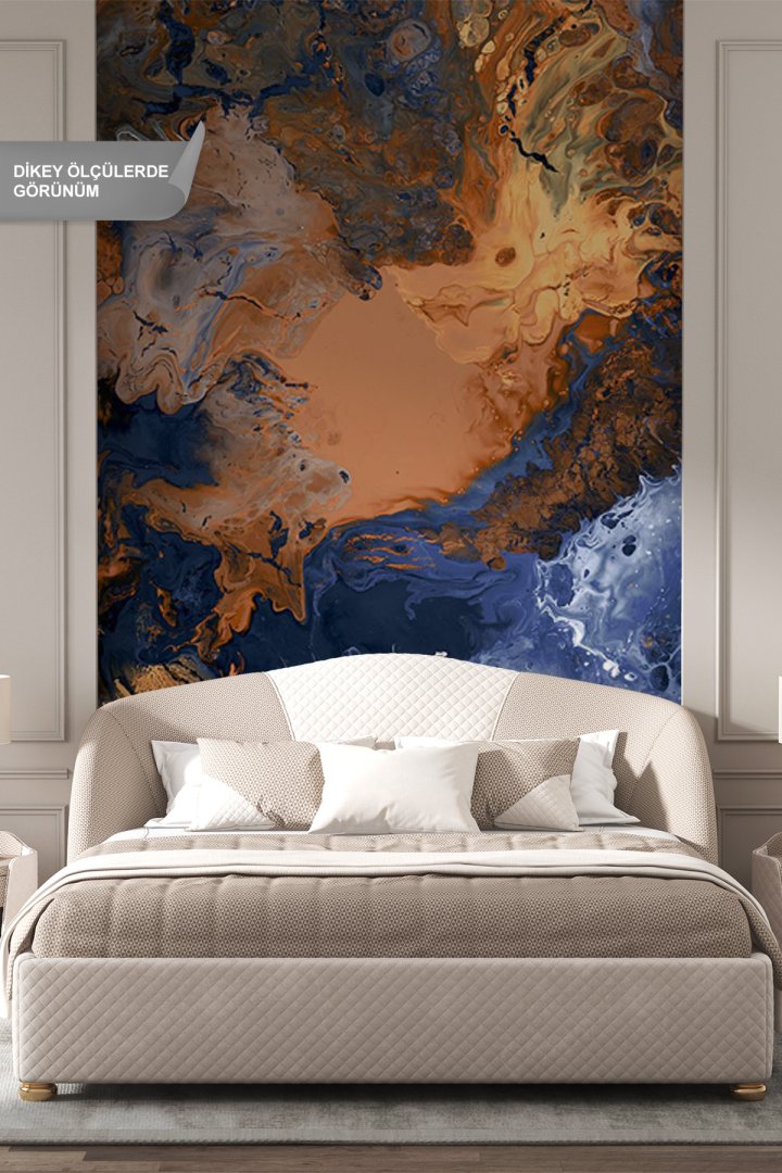 Dreamwall Lüks Akışkan Sanat ve Bakır Swirl Desenli  Tek Parça Tekstil Duvar Kağıdı