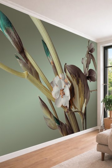 Dreamwall Makro Çiçek ve Modern Botanik Temalı Tek Parça Tekstil Duvar Kağıdı