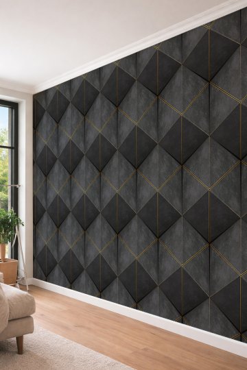 Dreamwall Mermer Dokulu Çizgili Prizma Desenli Tek Parça Tekstil Duvar Kağıdı