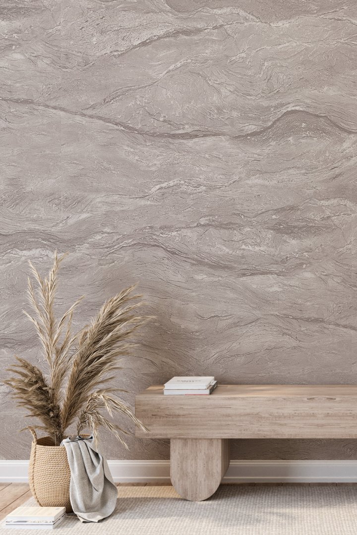 Dreamwall Mermer Dokulu Doğal Taş Görünümlü Modern Desenli Tek Parça Tekstil Duvar Kağıdı