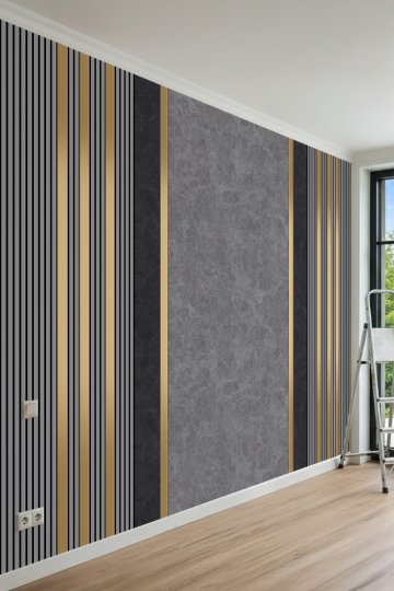 Dreamwall Mermer Pano ve Dikey Çizgi Desenli Tek Parça Tekstil Duvar Kağıdı küçük görsel 3