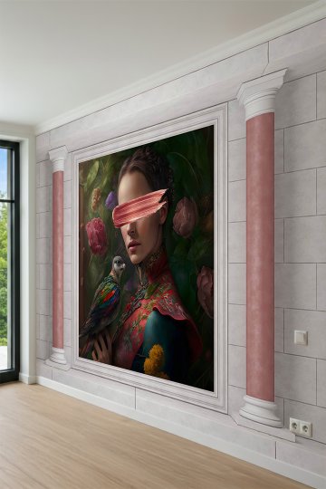 Dreamwall Mermer Sütunlu İlham Perisi Desenli Tek Parça Tekstil Duvar Kağıdı küçük görsel 4