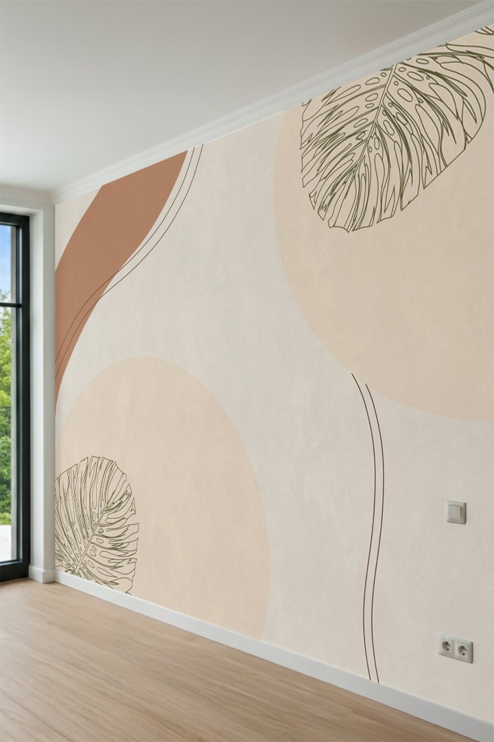 Dreamwall Minimalist Yaprak Desenli Tek Parça  Duvar Kağıdı