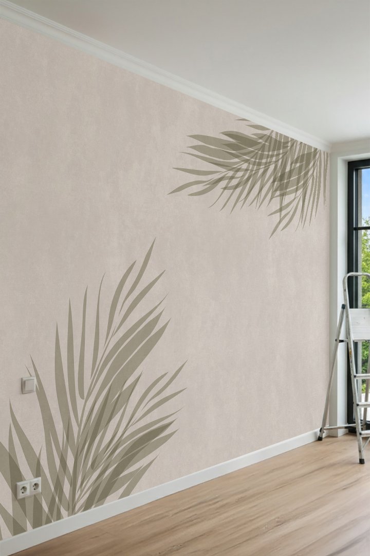 Dreamwall Minimalist Yaprak Desenli Tek Parça Tekstil Duvar Kağıdı