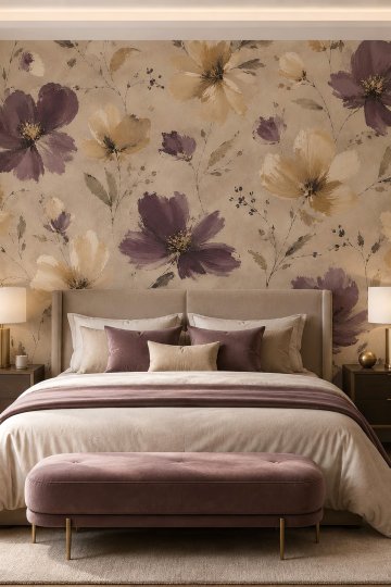 Dreamwall Miras Bahçesi- Sanatsal Çiçek Desenli Tek Parça Tekstil Duvar Kağıdı küçük görsel 2