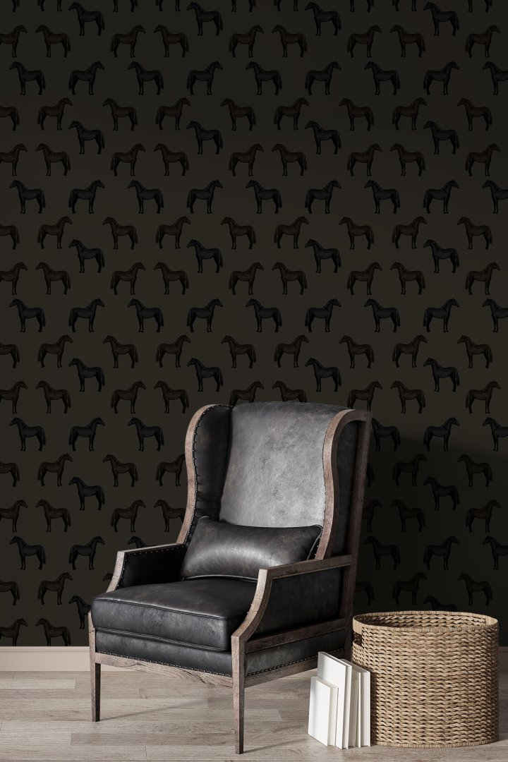 Dreamwall Modern At Figürlü Desenli Tek Parça Tekstil Duvar Kağıdı 