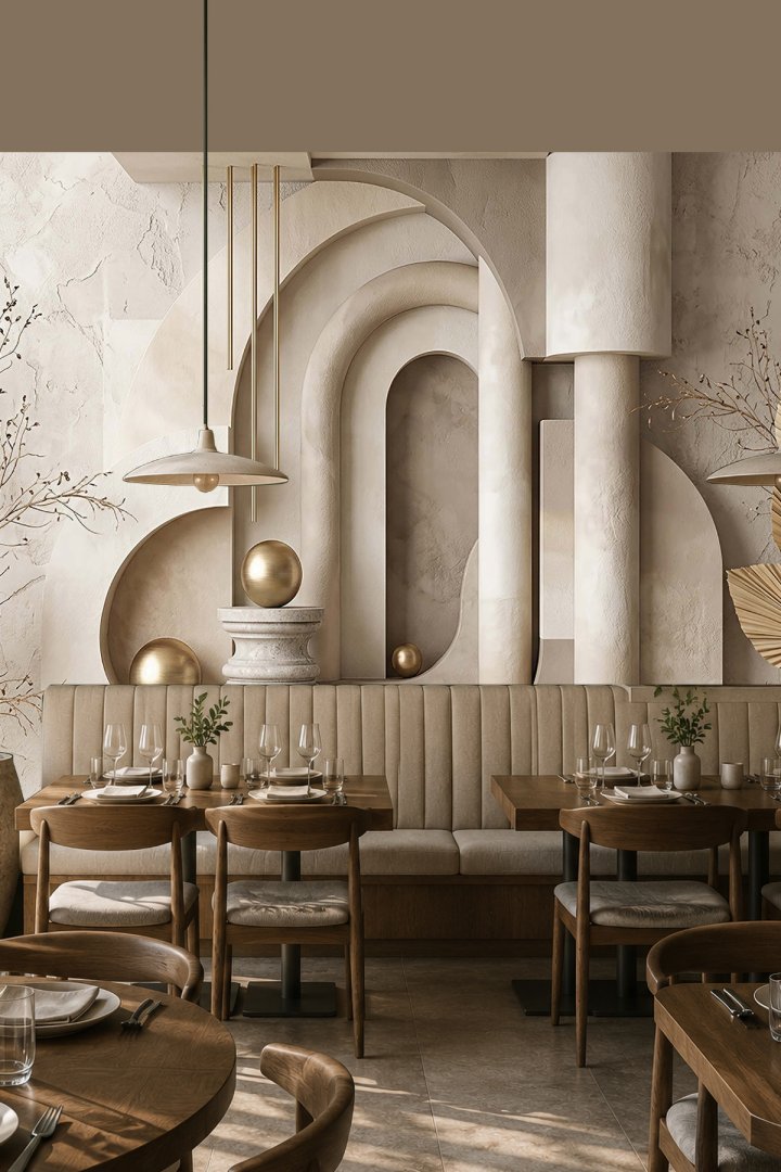 Dreamwall Modern Bohem Heykel Desenli Tek Parça Tekstil Duvar Kağıdı