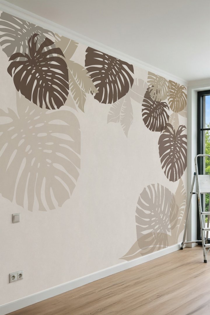Dreamwall Modern Deveboynu Yapraklı Tek Parça Tekstil Duvar Kağıdı