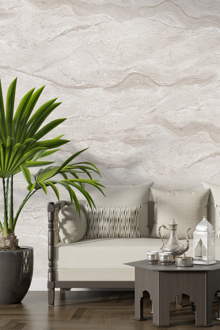Dreamwall Modern Doğal Taş Görünümlü Mermer Dokulu Desenli Tek Parça Tekstil Duvar Kağıdı