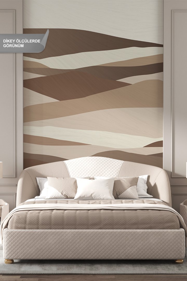 Dreamwall Modern Soyut Dağ Siluetleri Tasarımlı Tek Parça Tekstil Duvar Kağıdı