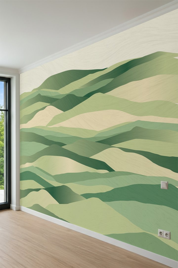 Dreamwall Modern Soyut Tepeler Tasarımlı Tek Parça Tekstil Duvar Kağıdı
