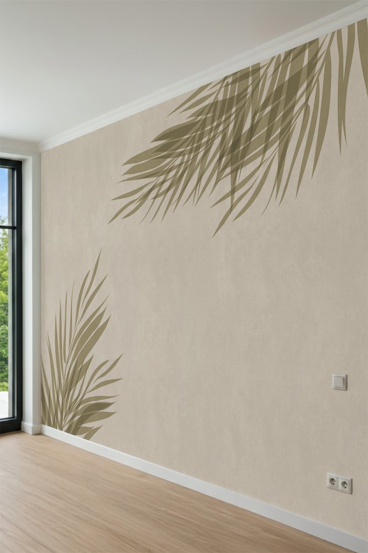 Dreamwall Modern Yaprak Motifli Tek Parça Tekstil Duvar Kağıdı