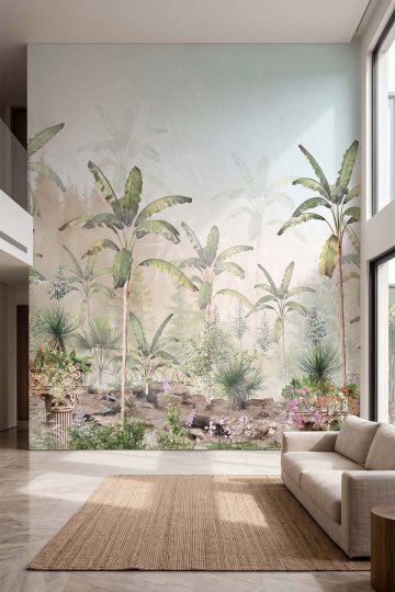 Dreamwall Muz Ağaçlı Antik Bahçe Desenli Tek Parça Tekstil Duvar Kağıdı  küçük görsel 3