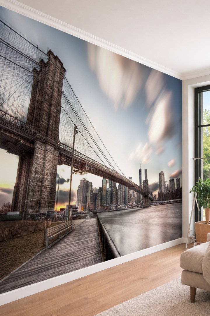 Dreamwall Nehir Kenarı ve Sandal - Tek Parça Tekstil Duvar Kağıdı