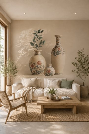 Dreamwall Öğleden Sonranın Sakin Köşesi Soft Vazolar Tek Parça Tekstil Duvar Kağıdı küçük görsel 2