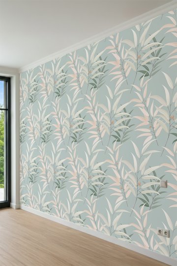 Dreamwall Okaliptüs Yaprakları ve Botanik Motifli Tek Parça Tekstil Duvar Kağıdı küçük görsel 4