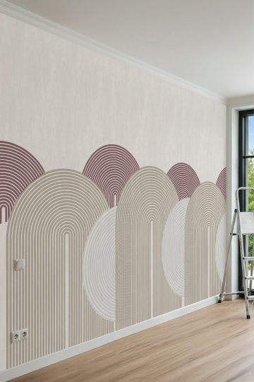 Dreamwall Pastel Geometrik Gökkuşağı Desenli Tek Parça Tekstil Duvar Kağıdı