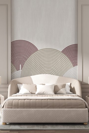 Dreamwall Pastel Geometrik Gökkuşağı Desenli Tek Parça Tekstil Duvar Kağıdı küçük görsel 2
