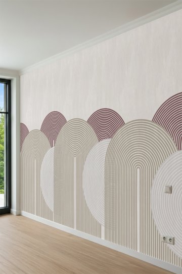 Dreamwall Pastel Geometrik Gökkuşağı Desenli Tek Parça Tekstil Duvar Kağıdı küçük görsel 3