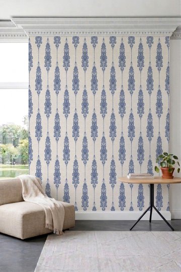 Dreamwall Retro Damask Motifli Tek Parça Tekstil Duvar Kağıdı