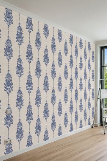Dreamwall Retro Damask Motifli Tek Parça Tekstil Duvar Kağıdı küçük görsel 3