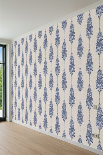 Dreamwall Retro Damask Motifli Tek Parça Tekstil Duvar Kağıdı küçük görsel 5
