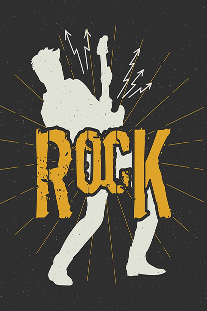 Dreamwall Rock Müzik Temalı Tek Parça Tekstil Duvar Kağıdı - Genç Odası ve Stüdyo