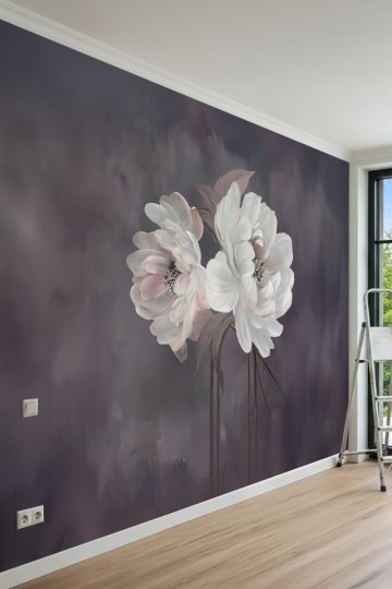 Dreamwall Şakayık Çiçekleri Motifli Tek Parça Tekstil Duvar Kağıdı