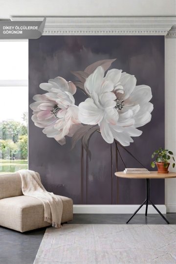 Dreamwall Şakayık Çiçekleri Motifli Tek Parça Tekstil Duvar Kağıdı küçük görsel 2