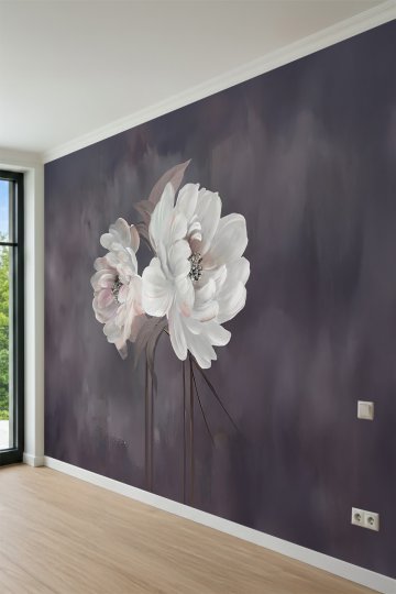 Dreamwall Şakayık Çiçekleri Motifli Tek Parça Tekstil Duvar Kağıdı küçük görsel 3
