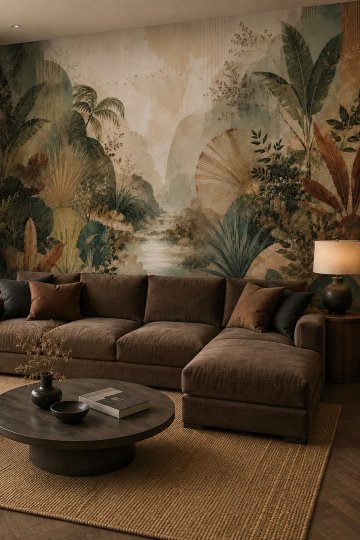 Dreamwall Saklı Vaha Temalı Tek Parça Tekstil Duvar Kağıdı küçük görsel 2