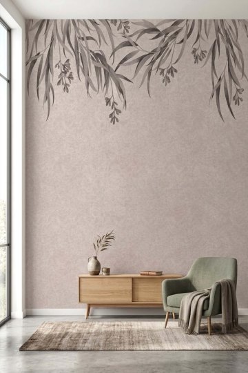 Dreamwall Sarkıt Okaliptüs Yapraklı Tek Parça Tekstil Duvar Kağıdı