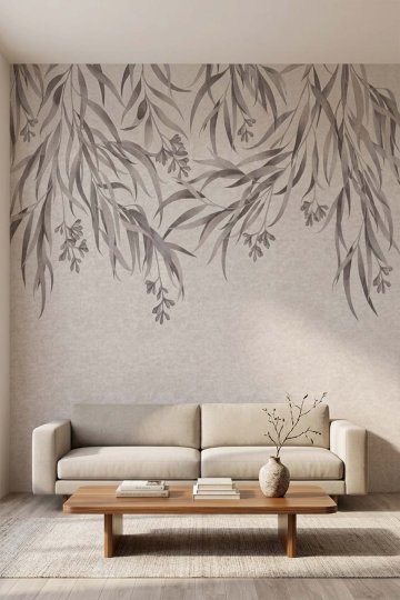 Dreamwall Sarkıt Okaliptüs Yapraklı Tek Parça Tekstil Duvar Kağıdı küçük görsel 3