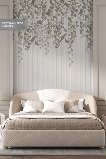 Dreamwall Sarmaşık Yapraklar ve Çıta Görünümlü Tek Parça Tekstil Duvar Kağıdı