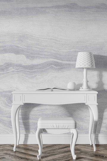 Dreamwall Silver Flow Mermer Desenli Tek Parça Tekstil Duvar Kağıdı