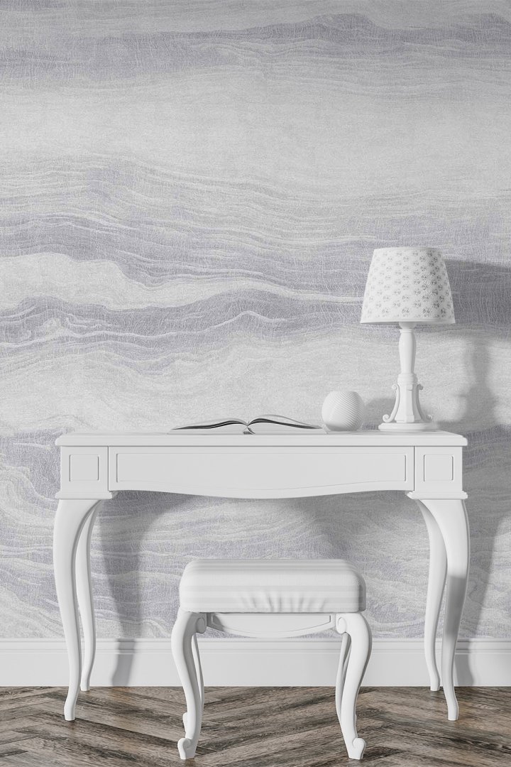 Dreamwall Silver Flow Mermer Desenli Tek Parça Tekstil Duvar Kağıdı