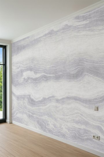 Dreamwall Silver Flow Mermer Desenli Tek Parça Tekstil Duvar Kağıdı küçük görsel 3