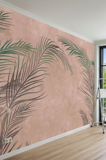 Dreamwall Soft Tropikal Palmiye Yapraklı Modern Tek Parça Tekstil Duvar Kağıdı küçük görsel 2