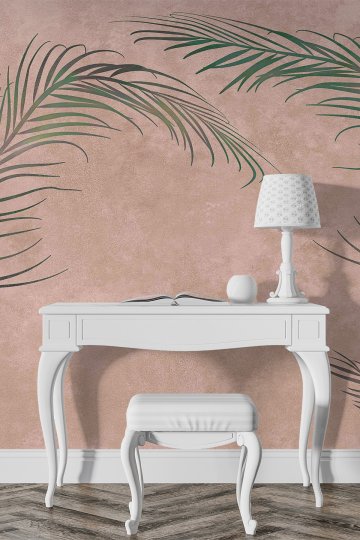 Dreamwall Soft Tropikal Palmiye Yapraklı Modern Tek Parça Tekstil Duvar Kağıdı küçük görsel 1