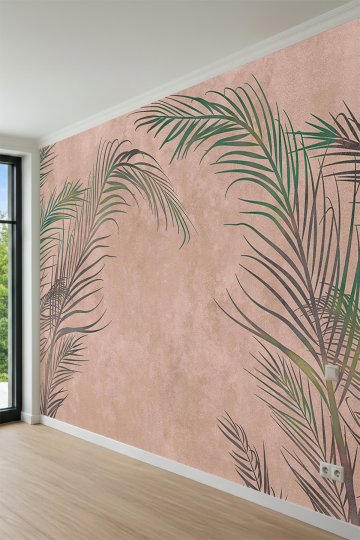 Dreamwall Soft Tropikal Palmiye Yapraklı Modern Tek Parça Tekstil Duvar Kağıdı küçük görsel 3
