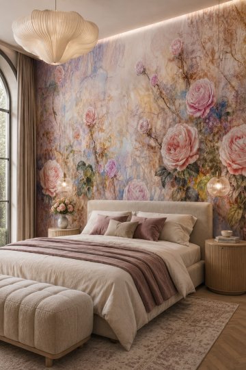 Dreamwall Solmayan Güller Tek Parça Tekstil Duvar Kağıdı küçük görsel 2