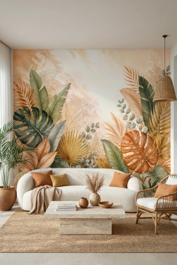 Dreamwall Sonbaharın Tropik Kapısı Tek Parça Tekstil Duvar Kağıdı