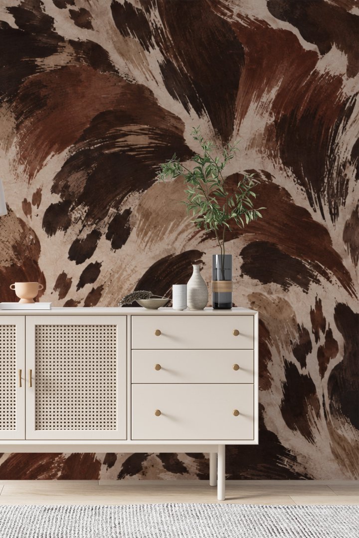 Dreamwall Soyut Leke Motifli Lüks 3D Tek Parça Tekstil Duvar Kağıdı 