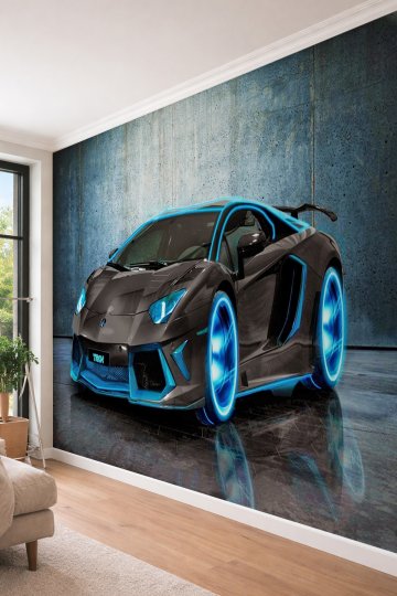 Dreamwall Süper Spor Araba - Modern Tasarım Tek Parça Tekstil Duvar Kağıdı