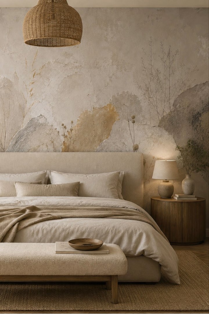Dreamwall Taşın Hafızası Fırça Darbesi Desenli Tek Parça Tekstil Duvar Kağıdı